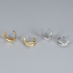 A pair of silver Stunning S925 Silver Cross Diamond Clip Earrings for Women - Chic European Style Ear Cuffs