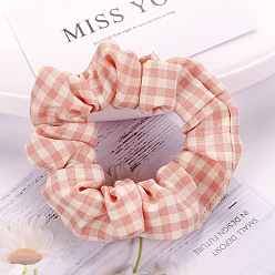 plaid Милые клетчатые резинки для волос с бантом для девочек, эластичные ленты для волос в школьном стиле