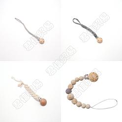 Couleur Mélangete Chgcraft 4 pcs 4 clips de porte-tétine pour bébé en bois de style, avec corde en coton, couleur mixte, 232~270, 1 pc / style