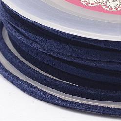Midnight Blue Faux Suede Cord, Faux Suede Lace, Midnight Blue, 3x1.5mm, about 5.46 yards(5m)/roll