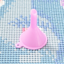 Pink Transparent Plastic Funnel Hopper, for Beads Liquid Powder Transfer, Pink, 40x31mm