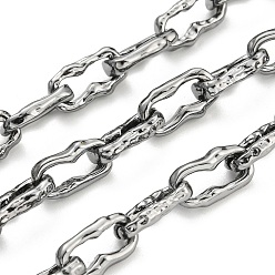 Gunmetal Alloy Twist Oval Link Chains, Cable Chains, Unwelded, with Spool, Gunmetal, 13.4x7.3x2.8mm, about 3.28 Feet(1m)/Roll