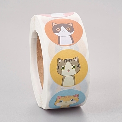 Cat Shape Рождественские наклейки, 8 разные дизайны, самоклеящиеся бумажные наклейки, для партии, декоративные подарки, Узор кошки, 24.5 мм, 500 шт / рулон