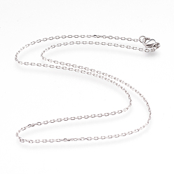 Stainless Steel Color 304 Stainless Steel Cable Chain Necklaces, with Lobster Claw Clasps, Stainless Steel Color, 16.7 inch(42.5cm), 1.5mm
