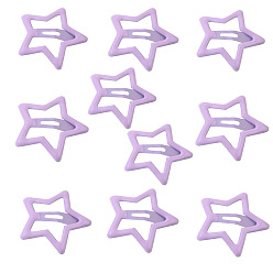 Orchid Star Baking Painted Alloy Snap Hair Clips, Hair Accessories for Girl, Orchid, 32mm