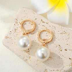 white European Jewelry: Matte Ball Fairy Earings with Pearl Pendant - Elegant and Unique