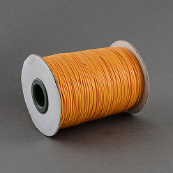 Оранжевый Вощеный шнур полиэстера, шарик шнур, оранжевые, 0.5 мм, около 169.51~174.98 ярдов (155~160 м) / рулон