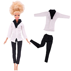 Белый Куртка и брюки, наряды для куклы из ткани, комплект одежды в стиле кэжуал, аксессуары для переодевания кукол-девочек, белые, 270~290 мм
