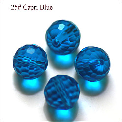 Dodger Blue Imitation Austrian Crystal Beads, Grade AAA, Faceted, Round, Dodger Blue, 6mm, Hole: 0.7~0.9mm