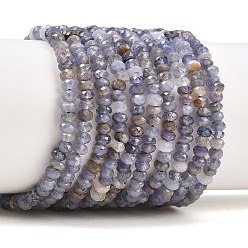Tanzanite Natural Tanzanite Beads Strands, Rondelle, Faceted, 4x2.5mm, Hole: 0.8mm, about 168~170pcs/strand, 15.16~15.35 inch(38.5~39cm)