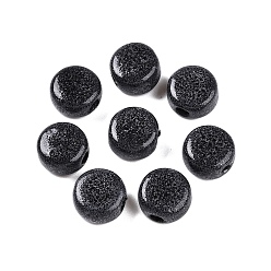 Серый Фарфоровые бусины ручной работы, фантазии античного стекла фарфора, плоско-круглые, серые, 12x7 мм, отверстие : 3 мм