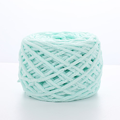Light Cyan Soft Crocheting Polyester Yarn, Thick Knitting Yarn for Scarf, Bag, Cushion Making, Light Cyan, 6mm