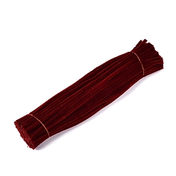 Dark Red Pipe Cleaners, DIY Chenille Stem Tinsel Garland Craft Wire, Dark Red, 300~305x5~7mm, about 95~100 strip/bundle