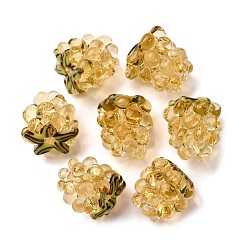 (932FM) Темно-синий аква-матовый с подкладкой Бусины лэмпворк , малина, темно-золотистые, 12.5x10~12 мм, отверстие : 1.6 мм