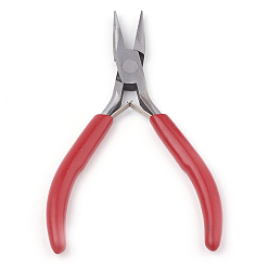 Red 45# Carbon Steel Jewelry Pliers, Chain Nose Pliers, Red, 13.5x6.5x1cm