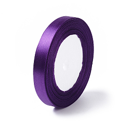 Фиолетовый Односторонняя атласная лента, Полиэфирная лента, фиолетовые, около 1/2 дюйма (12 мм) в ширину, 25yards / рулон (22.86 м / рулон), 250yards / группа (228.6 м / группа), 10 рулонов / groupl