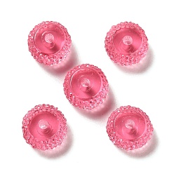 Deep Pink Transparent Resin Beads, Textured Rondelle, Deep Pink, 12x7mm, Hole: 2.5mm