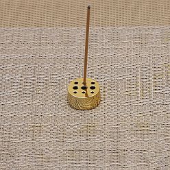 Golden Round Alloy Incense Burners Holder, Buddhism Aromatherapy Furnace Home Decor, Golden, 20x10mm