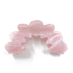 Misty Rose Hollow Wave Acrylic Large Claw Hair Clips, for Girls Women Thick Hair, Misty Rose, 83x42x39.5mm