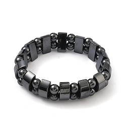 Черный День Валентина подарки для мужа эластичным магнитного синтетического гематит браслет, чёрные, внутренний диаметр: 2-1/8 дюйм (5.3 см)