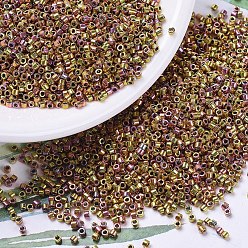 (DB0507) Розовый 24k Золотой Ирис Бусины miyuki delica, цилиндр, японский бисер, 11/0, (ДБ 0507) ирис из розового золота, 1.3x1.6 мм, отверстие : 0.8 мм, Около 2000 шт / 10 г