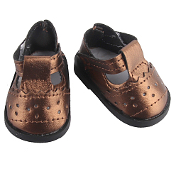 Coffee Imitation Leather Doll Shoes, for 18 "American Girl Dolls BJD Accessories, Coffee, 55x33x28mm