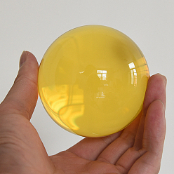 Yellow Glass Display Decorations, Crystal Ball, Round, Yellow, 20mm