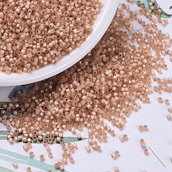 (DB0622) Окрашенный Персиковый Алебастр с Серебряной Подкладкой Бусины miyuki delica, цилиндр, японский бисер, 11/0, (db 0622) окрашенный алебастровый персик, 1.3x1.6 мм, отверстие : 0.8 мм, Около 2000 шт / 10 г