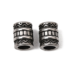 Antique Silver 316 Surgical Stainless Steel European Beads, Large Hole Beads, Column, Antique Silver, 9.5x7.5mm, Hole: 4.5mm