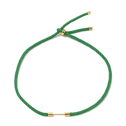 Green Adjustable Nylon Cord Necklace Making, with Brass Beadable Bar, Golden, Green, 18.11x0.16 inch(46x0.4cm)