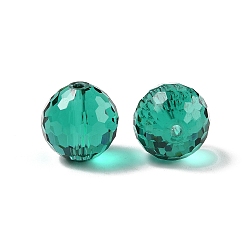 чирок Стекло k9 стекло, имитация Австрийские кристаллические шарики, граненый (128 граней), круглые, зелено-синие, 12 мм, отверстие : 1.4~2 мм