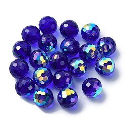 Mauve AB Color Plated Glass Beads, Faceted Round, Mauve, 10x9mm, Hole: 1.5mm