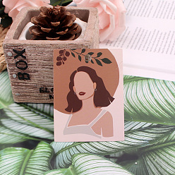 Сиена Бумажные карты дисплей ювелирных изделий, для серьги, прямоугольник с женским узором, цвет охры, 8x6 см, о 95~100 шт / комплект