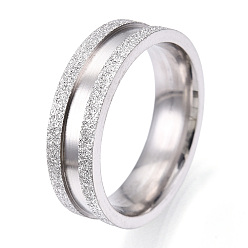 Нержавеющая Сталь Цвет 201 рифленое кольцо из нержавеющей стали для мужчин и женщин, цвет нержавеющей стали, внутренний диаметр: 18 мм, широк: 6 мм