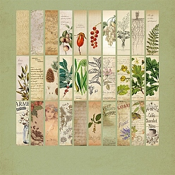 Other Plants Paper Bookmarks, Vintage Style Bookmarks for Booklover, Rectangle, Plants Pattern, 150x40mm, 30 styles, 1pc/style, 30pcs/set