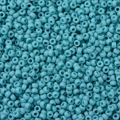 (RR2029) Matte Opaque Turquoise Blue Luster MIYUKI Round Rocailles Beads, Japanese Seed Beads, 11/0, (RR2029) Matte Opaque Turquoise Blue Luster, 11/0, 2x1.3mm, Hole: 0.8mm, about 5500pcs/50g