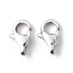 Stainless Steel Color 304 Stainless Steel Lobster Claw Clasps, Grade A, Stainless Steel Color, 11x7x3.5mm, Hole: 2.5mm