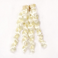Light Goldenrod Yellow Imitated Mohair Long Curly Hairstyle Doll Wig Hair, for DIY Girl BJD Makings Accessories, Light Goldenrod Yellow, 5.91~39.37 inch(150~1000mm)