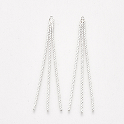 Платинированный Латунная цепочка из серпантина кисточка большие подвески, Реальная платина, 62x3.5x1 мм, отверстие : 1 мм