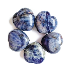 Sodalite Natural Sodalite Healing Stones, Heart Love Stones, Pocket Palm Stones for Reiki Ealancing, 30x30x15mm