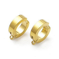 Golden 304 Stainless Steel Ear Cuff Findings, with Vertical Loop, None Pattern, Golden, 16x13x2mm, Hole: 1.4mm