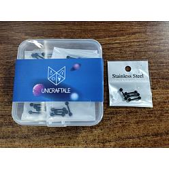 Electrophoresis Black 304 серьги из нержавеющей стальной шарик, серьги-гантели с хрящом, электрофорез черный, 13.5x3 мм, штифты : 1 мм, 24 пар / коробка