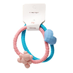 (52) Непрозрачная лаванда Очаровательные резинки для волос в виде сердечек для девочек, эластичные держатели для хвостов конфетного цвета