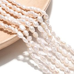 Кремово-белый Нити из натурального культивированного пресноводного жемчуга, барочный жемчуг кеши жемчужные бусы, двух сторон полированной, кремово-белые, 4~6x3.5~5.5x2~4 мм, отверстие : 0.5 мм, около 34~36 шт / нитка, 6.89~7.09 дюйм (17.5~18 см)