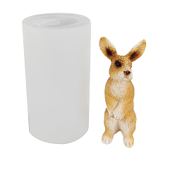 Кролик Формы для свечей на пасхальную тематику, Силиконовые формы, для домашнего мыла из пчелиного воска, белые, Картина кролика, 3.3x6 см, готовое изделие: 2.2x2.6x5.2 см