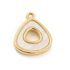 Light Gold Brass Pendants, with Acrylic Loops, Triangle, Light Gold, 14.5x12x2.5mm, Hole: 1.2mm