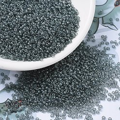 (RR178) Transparent Gray Luster Миюки круглые бусины рокайль, японский бисер, 8/0, (р-р 178) прозрачный серый глянец, 3 мм, отверстие : 1 мм, Около 422~455 шт / 10 г