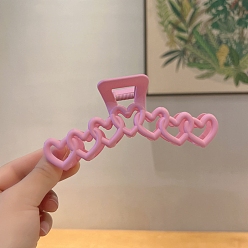 Pink Пластиковые зажимы когтя волос, аксессуары для волос для женщин и девочек, сердце, розовые, 130 мм