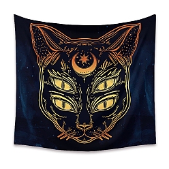 Cat Shape Polyester Wall Tapestry, Rectangle Tapestry for Wall Bedroom Living Room, Cat Shape, 950x730mm