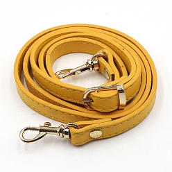 Goldenrod Imitation Leather Adjustable Bag Strap, with Swivel Clasps, for Bag Replacement Accessories, Goldenrod, 105~120x1.2x0.34cm